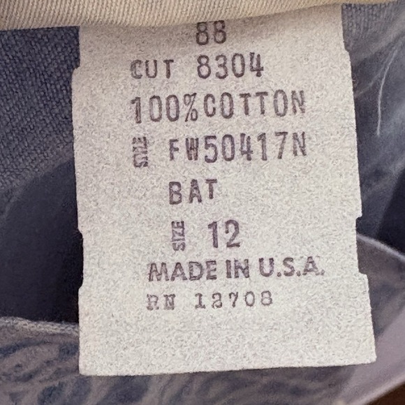 Vintage Cherokee A-Line Skirt Blue White Abstract Print Cotton USA Made Size 12 - Picture 9 of 10